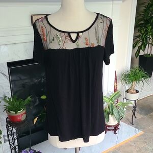 Espresso Darling Little Top Sz M Cute Detailing